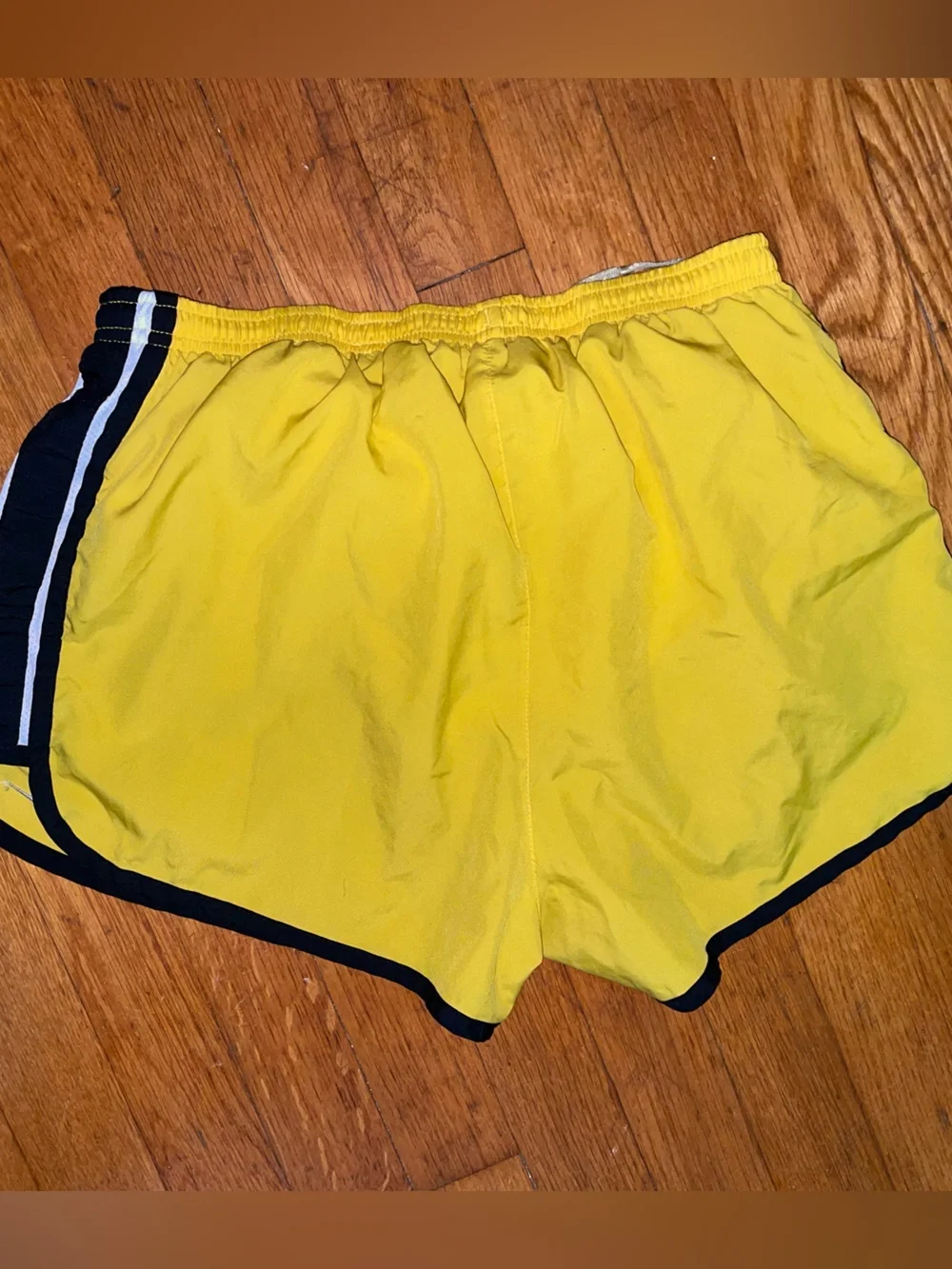 Nike Yellow Women's Athletic Shorts with Black Trim